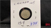 1919 Canadian small nickel