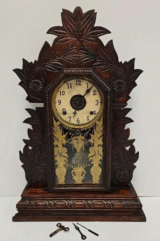 Antique Gingerbread Mantle Clock