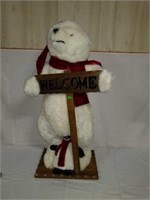 Large Christmas Polar Bear Welcome Statue