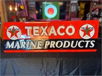 42 x 14” Metal Embossed Texaco Marine Sign