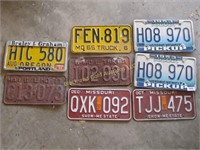 Lot of Eight Assorted License Plates