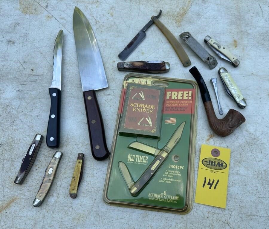 Old Timer Knife, Straight Razor & Misc Knives