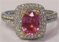 GIA Certified Platinum Pink Sapphire Ring
