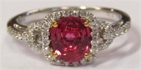 Platinum GIA Certified Ruby & Diamond Ring