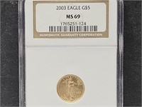 2003 Eagle Gold $5 Coin MS 69
