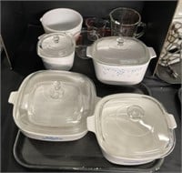 Pyrex Measuring Cups, Corning Casserole Dishes.