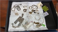 Large lot all sterling earrings pins charms