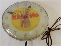 ENJOY KRIM-KO CHOCOLATE DAIRY DRINK ELECTRIC CLOCK