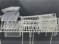White Wire & Acrylic Kitchen & Shelf Organizers