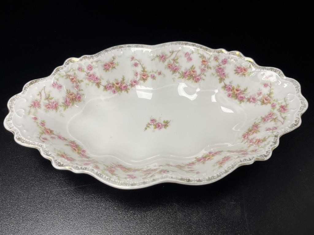 Bridal Rose MZ Austria Pink Rose Oval Serving Dish