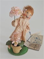 VTG 1999 ANNALEE DOLL-ROSE WITH FLOWERS AND POT