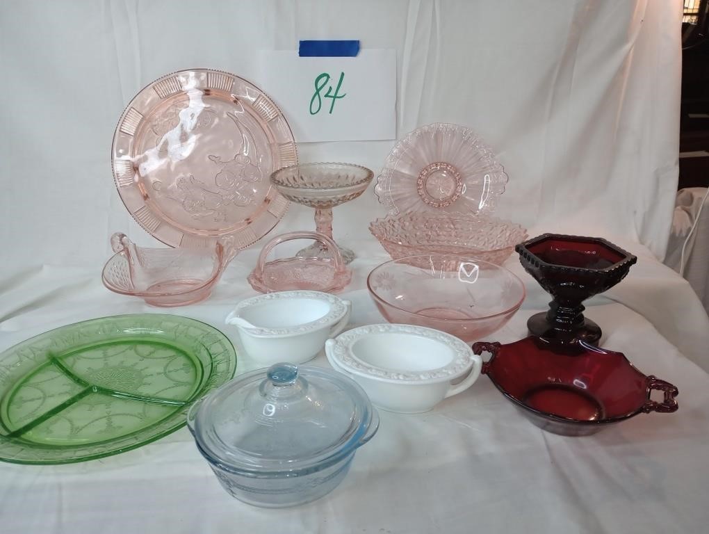 LARGE COLLECTION, DEPRESSION, GLASS