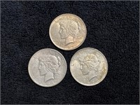 3 - 1923 silver dollars