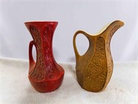 McCoy Pottery USA (2) Pitchers or Vases 618 & 619