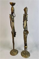 PAIR OF VINTAGE AFRICAN BRONZE SCULPTURES