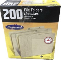 Continental 200 Letter Size File Folders ^