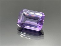 Loose emerald cut amethyst  gemstone