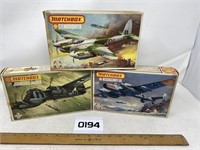 3 Matchbox Airplane Model kits