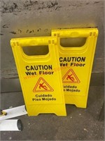 (2) PLASTIC 'CAUSTION' SIGNS