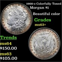 1900-o Colorfully Toned Morgan $1 Grades Select+ U