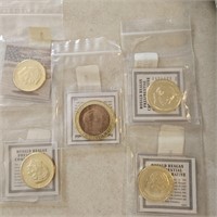 Ronald Regan Com Coins 5 Pieces