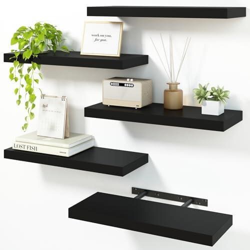 Fixwal 36.8in Floating Shelves for Wall, 3 Pack Bl