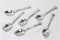Set of Six French Silver Table Spoons,