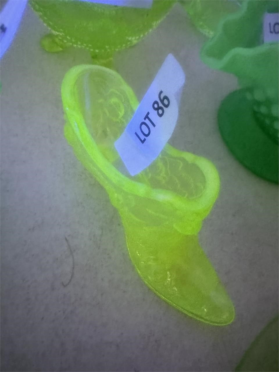 Uranium glass Fenton shoe