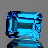 Natural Swiss Blue Topaz 7x5 MM{Flawless-VVS1}