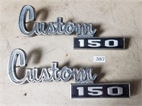 Two Ford "Custom 150" Badges