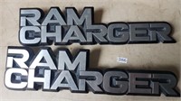 Two Large Ramcharger Badges, About 11.5" x 3"