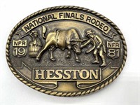 Hesston National Finals Rodeo 1981 Belt Buckle