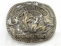 Hesston Outfit Tournament Rodeo 1986 Belt Buckle