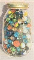 Quart jar of Vintage marbles