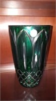 Large Green Crystal Vase