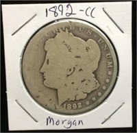 1892-CC Morgan Silver Dollar Coin