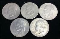 5 Bicentennial Ike Dollar Coins