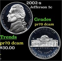 Proof 2002-s Jefferson Nickel 5c Grades GEM++ Proo