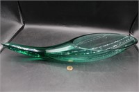 Blenko Green Art Glass Cornucopia