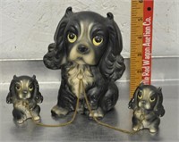 Vintage ceramic Cocker Spaniel & pups figures
