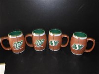 4 New Saskatchewan Rough Rider Football Mugs