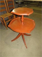 2 TIERED ANTIQUE TABLE