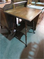ANTIQUE OAK CLAW FOOTED BIBLE TIERED TABLE