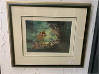 WALT DISNEY "BAMBI" FRAMED CELL - STAMPED WITH