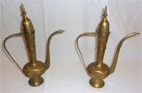 Vintage brass ewers.