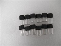 Lot Of (12) 1-Gram Glass Vials With Black Screw
