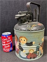 ANTIQUE SAFETY GAS CAN (PAINTED)
