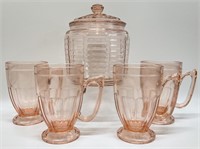 5PC Pink Depression Glass Grouping