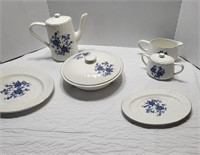 6pc Royal Blue Ironstone Set