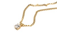 14K YELLOW GOLD CHAIN NECKLACE WITH PENDANT, 6g